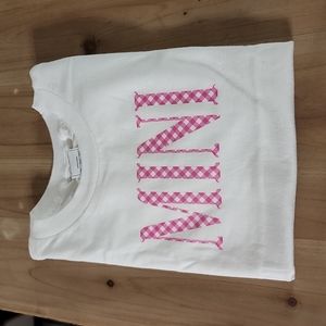 Pink & White Plaid Mini phrase graphic cotton short sleeve t-shirt size XS